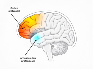 cortexte préfrontal - amygdale