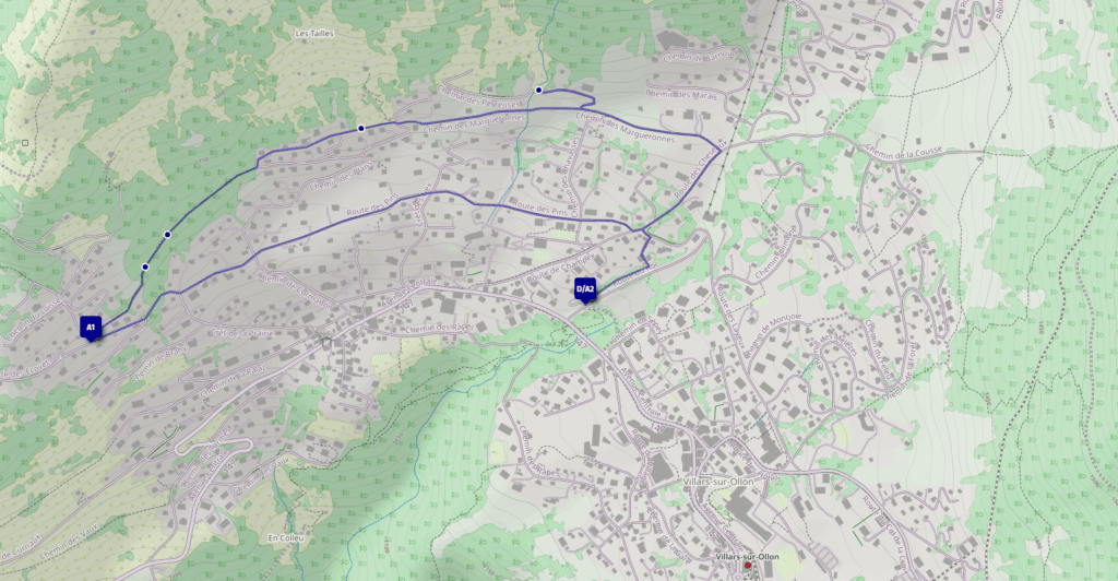 Parcours bien-être Villars-sur-Ollon - Chavasses Carte