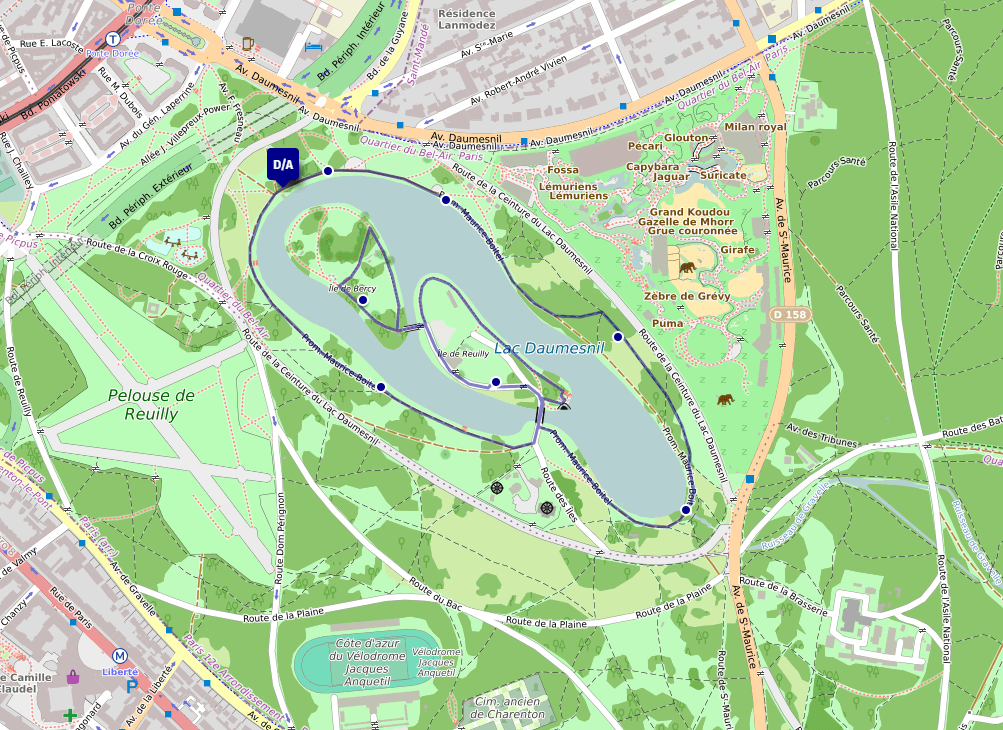 Parcours bien-etre Paris Lac Daumesnil itinéraire